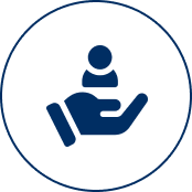 Icon of hand holding a person.